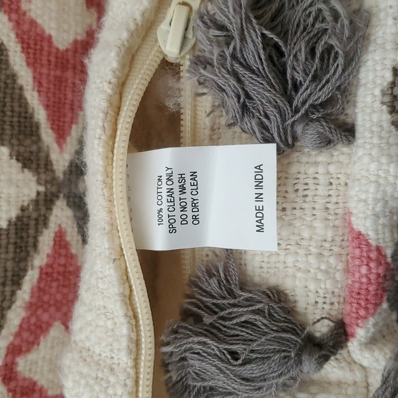 Woven Cotton Boho Fringe Lumbar Throw Pillows(Set of 2) 16"H x 26"W New Boutique - Picture 4 of 5